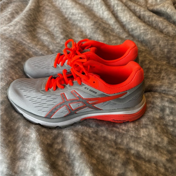 ASICS GT-1000 Gray and Orange Running Shoes - Picture 3 of 9